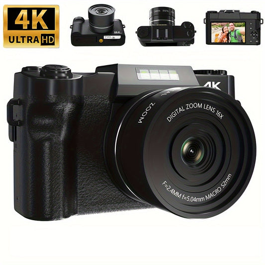 "4K Digital Camera with 50MP CMOS Sensor, 3"" IPS HD Screen, 1500MA Battery, 18x Digital Zoom - Perfect for Photography, Video, Travel, and Daily Life - Great Christmas and New Year Gift with 32G SD Card Included"