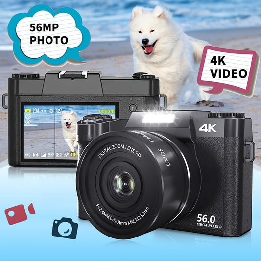 "4K Digital Camera with 50MP CMOS Sensor, 3"" IPS HD Screen, 18x Digital Zoom, 32G SD Card - Perfect for Photography, Video, Travel, and Daily Life - Great Christmas and New Year Gift"
