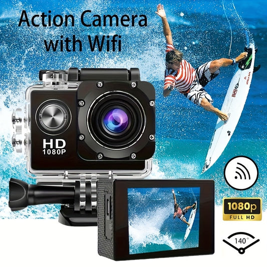 (Built In 900mAh Battery) Wifi Action Camera Ultra-high Definition Underwater Camera 140 Degrees Wide Angle 30m Waterproof Action Camera 98FT Waterproof Camera With 32G TF Card Action Camera For Thanksgiving Christmas Stocking Stuffers